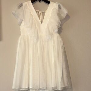 Elegant White Ruffled Dress